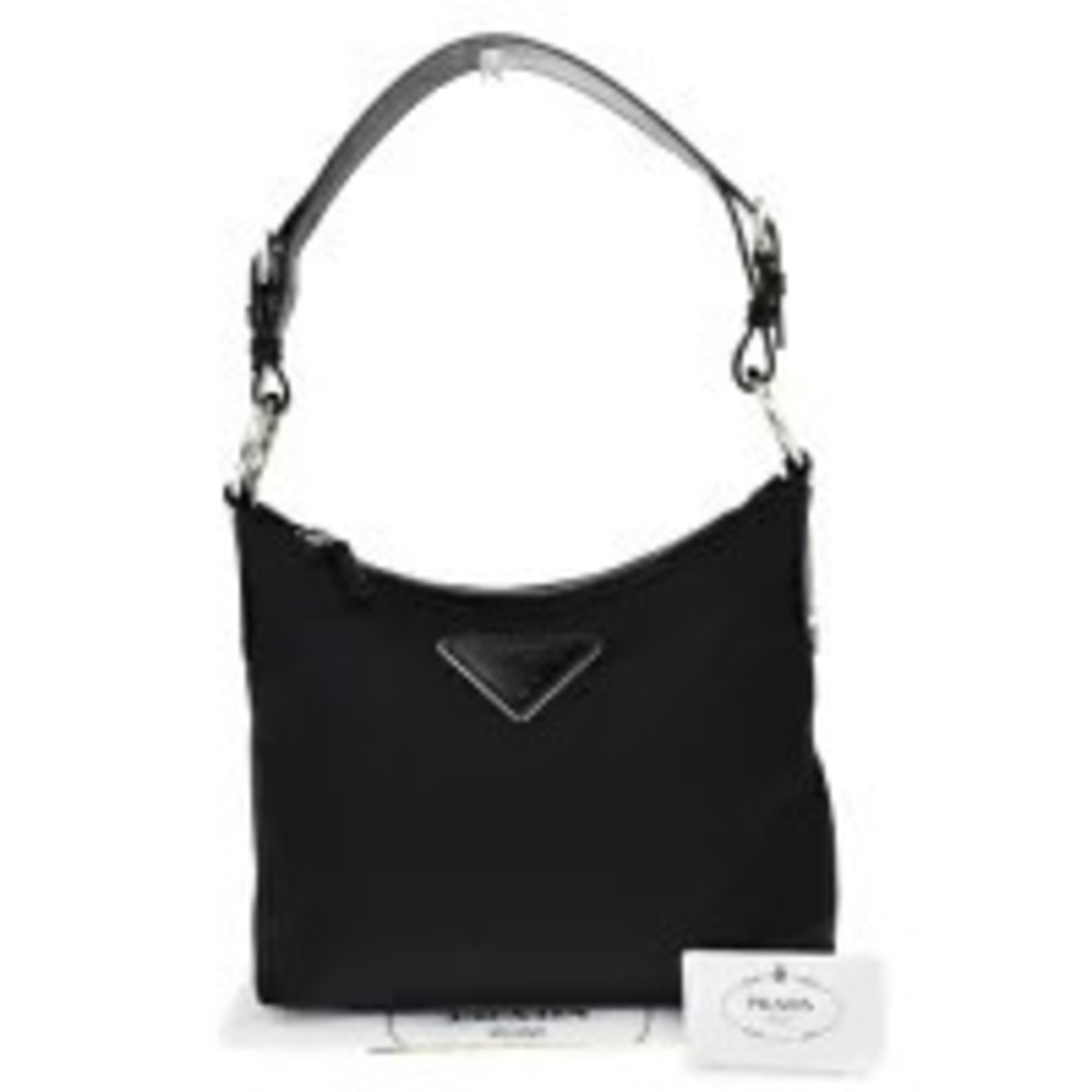 Prada Re Edition 2005 Re bag enameled metal triangle logo Black